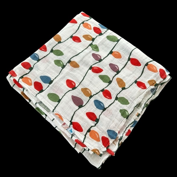 Like New Little Unicorn Christmas Light Print Blanket Cotton Swaddle Holiday - Picture 1 of 3
